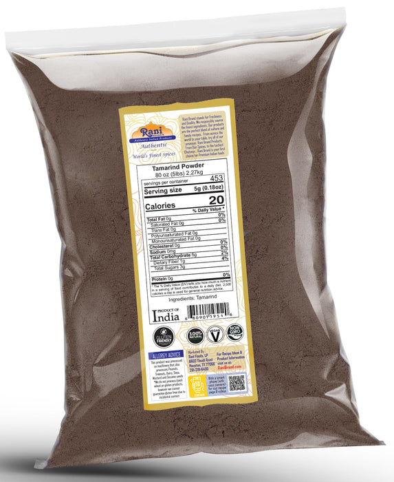 Rani Tamarind Powder (Imli) 80oz (5lbs) 2.27kg Bulk ~ All Natural| No Added Sugar/Salt | Vegan | Gluten Friendly | Kosher | NON-GMO | Indian Origin