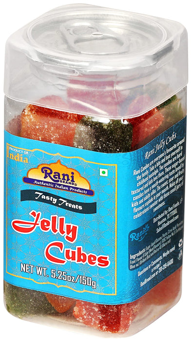 Rani Jelly Cubes 5.25oz (150g) Vacuum Sealed, Easy Open Top, Resealable Container ~ Indian Tasty Treats | Vegan | Gluten Friendly | NON-GMO | Indian Origin