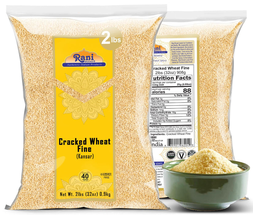 Rani Cracked Wheat Fine (Kansar, Bulgur, Similar to Wheat #1) 32oz (2lbs) 907g ~ All Natural | Vegan | No Colors | NON-GMO | Kosher | Indian Origin