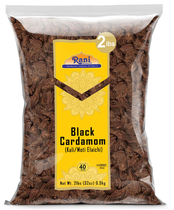 Rani Black Cardamom Pods (Kali Elachi) Whole Indian Spice 32oz (2lbs) 908g Bulk ~ All Natural | Vegan | Gluten Friendly | NON-GMO | Kosher | Indian Origin | Smokey, Tsaoko, Cao Guo, Bach Dan Khau, Badi
