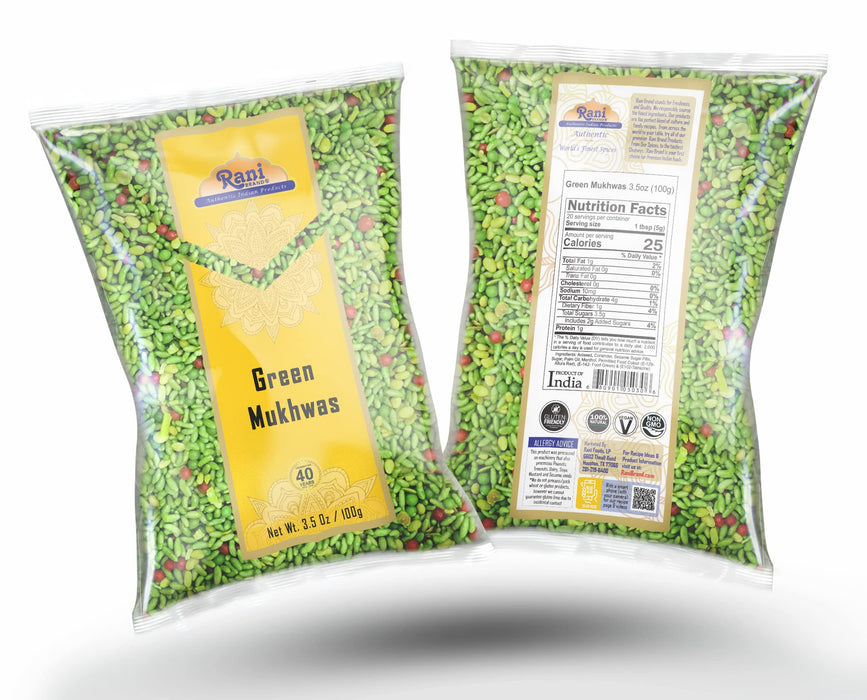 Rani Green Mukhwas (Special Digestive Treat) 3.5oz (100g) ~ Vegan | Kosher | Indian Candy Mouth Freshener