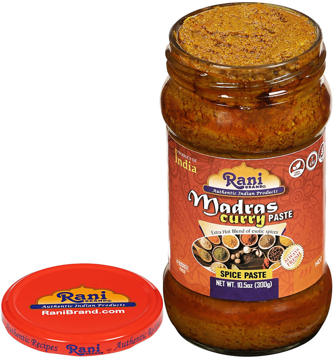 Rani Madras Curry Cooking Spice Paste 10.5oz (300g) Glass Jar, Pack of 5+1 FREE ~ No Colors | All Natural | NON-GMO | Kosher | Vegan | Gluten Free