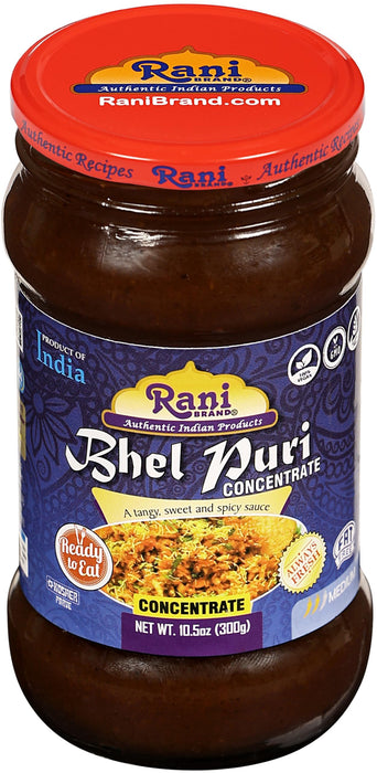 Rani Bhel Puri Concentrate (Sweet & Spicy Sauce) 10.5oz (300g) Glass Jar, Ready to Eat, Pack of 5+1 FREE ~ Vegan | Gluten Free | NON-GMO | Kosher | No Colors