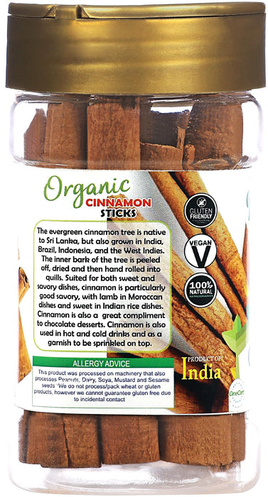 Rani Organic Cinnamon Sticks 1.4oz (40g) PET Jar - 7-9 Sticks - Strong Aroma, Perfect for Baking, Cooking & Beverages | 3+ Inches Length - Cassia Saigon Cinnamon from Vietnam | Kosher