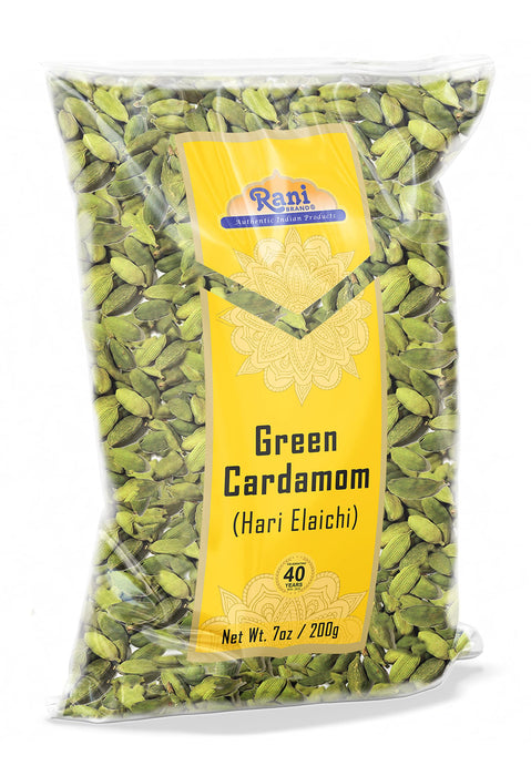 Rani Green Cardamom Pods Spice (Hari Elachi) 7oz (200g) ~ All Natural | Vegan | Gluten Friendly | NON-GMO | Product of India