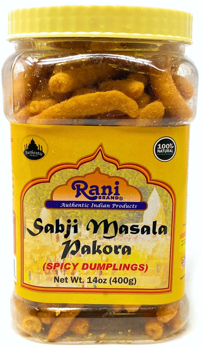 Rani Sabji Masala Pakoda (Plain Spicy Dumplings) 14oz (400g) PET Jar ~ All Natural | Vegan | No Preservatives | No Colors | Gluten Friendly | Indian Origin