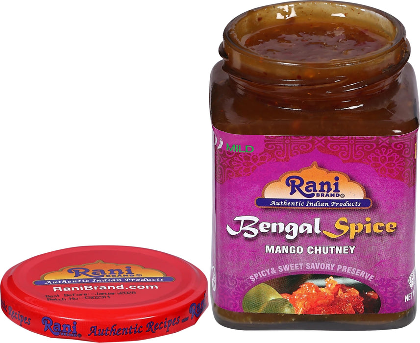 Rani Bengal Spice Mango Chutney (Indian Preserve) 10.5oz (300g) Glass Jar, Ready to eat, Vegan ~ Gluten Free, All Natural, NON-GMO
