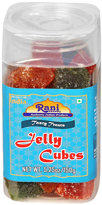 Rani Jelly Cubes 5.25oz (150g) Vacuum Sealed, Easy Open Top, Resealable Container ~ Indian Tasty Treats | Vegan | Gluten Friendly | NON-GMO | Indian Origin