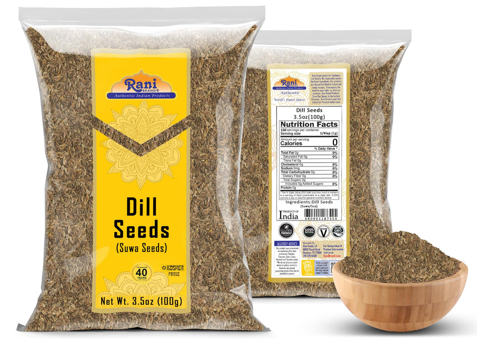 Rani Dill Seeds (Suwa / Sua) Whole, Spice 3.5oz (100g) ~ All Natural | Gluten Free Ingredients | NON-GMO | Kosher | Vegan | Indian Origin, Weed
