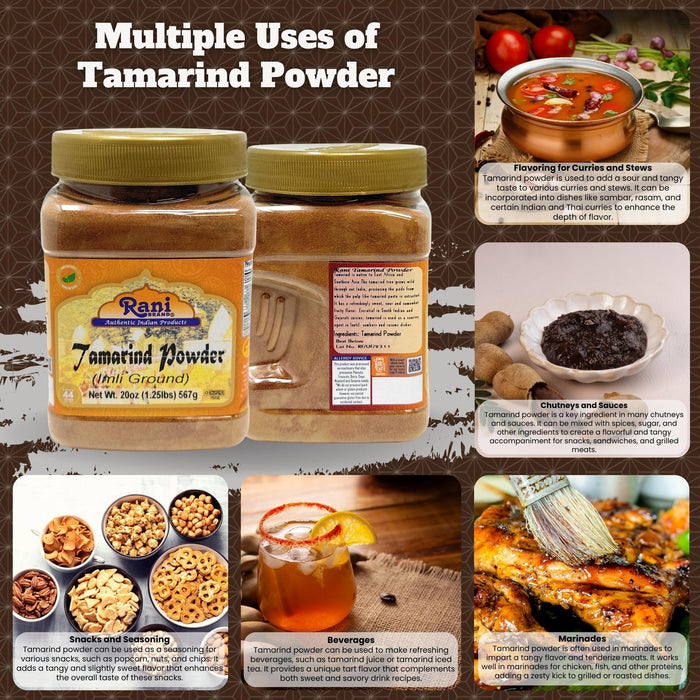 Rani Tamarind Powder (Imli) 20oz (1.25lbs) 567g PET Jar ~ All Natural| No Added Sugar/Salt | Vegan | Gluten Friendly | Kosher | NON-GMO | Indian Origin