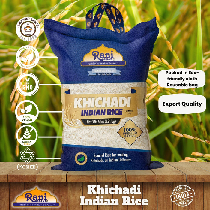 Rani Khichadi Indian Rice 64oz (4lbs) 1.81kg Cloth Bag ~ All Natural | Gluten Friendly | Vegan | Kosher | Export Quality | Indian Origin