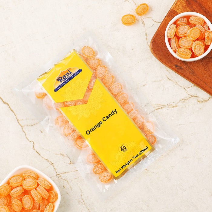 Rani Orange Candy 7oz (200g) ~ Indian Tasty Treats | Vegan | Gluten Friendly | NON-GMO | Indian Origin