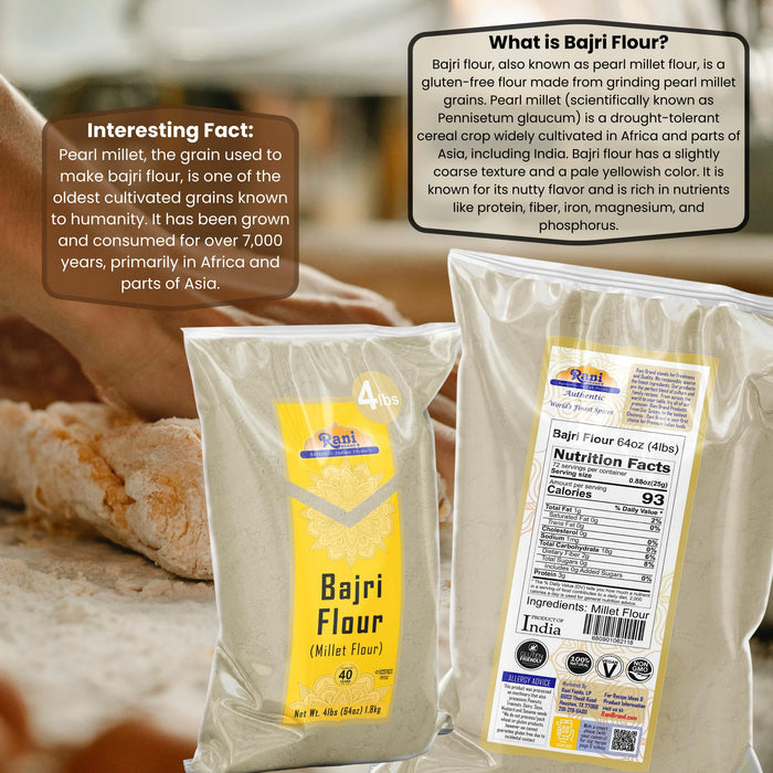Rani Bajri Millet (Pearl Millet) 64oz (4lbs) 1.81kg Bulk ~ All Natural | Vegan | Gluten Friendly | NON-GMO | Kosher | Indian Origin