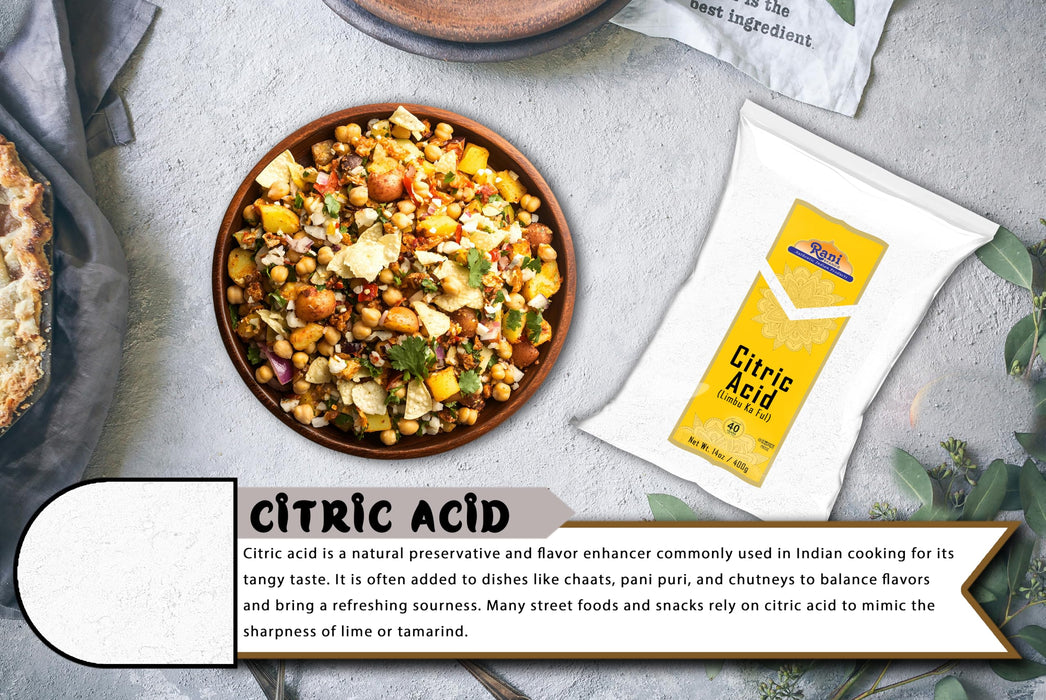 Rani Citric Acid Powder, Food Grade (Limbu Ka Ful) 14oz (400g) ~ Used for Cooking, Bath Bombs, Cleaning | Gluten Friendly | Indian Origin100g) ~ Used for Cooking, Bath Bombs, Cleaning | Gluten Friendly | Indian Origin