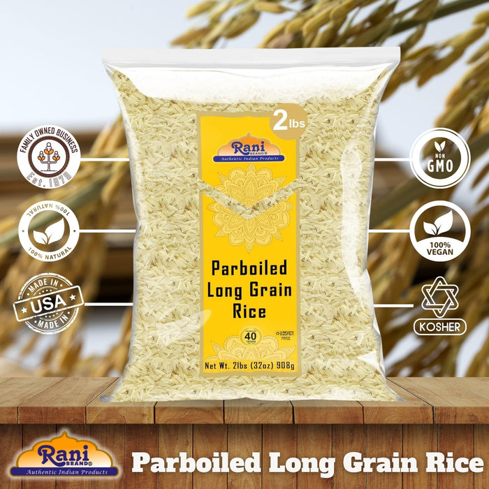 Rani Parboiled Long Grain Rice 32oz (2lbs) 908g ~ All Natural | Gluten Friendly | Vegan | Non-GMO| Kosher | Product of USA