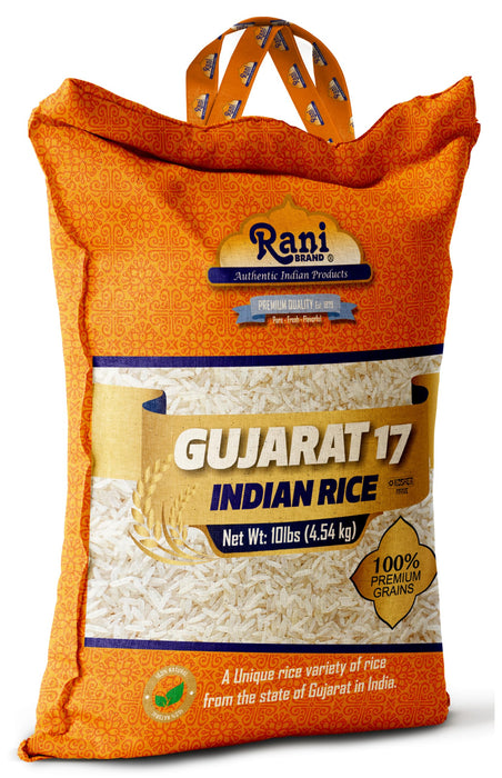 Rani Gujarat 17 Indian Rice 160oz (10lbs) 4.54kg Cloth Bag ~ All Natural | Gluten Friendly | Vegan | Kosher | Export Quality | Indian Origin