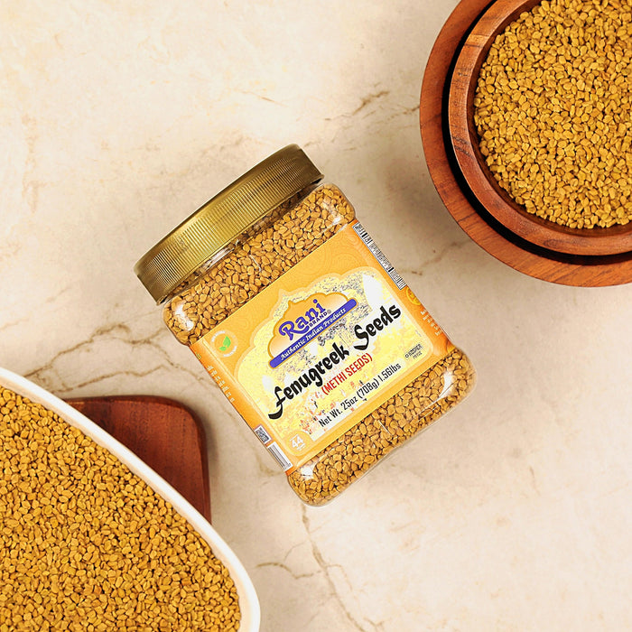 Rani Fenugreek (Methi) Seeds Whole 25oz (1.56lbs) 708g PET Jar, Trigonella foenum graecum ~ All Natural | Vegan | Gluten Friendly | Non-GMO | Kosher