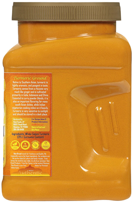 Rani Turmeric (Haldi) Root Powder Spice, (High Curcumin Content) 32oz (2lbs) 908g Bulk PET Jar ~ All Natural | 100% Pure, Salt Free | Vegan | Gluten Friendly | NON-GMO | Kosher | Indian Origin