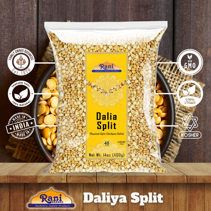 Rani Daliya Split (Roasted Split Chickpeas Dalia) 400g (14oz) ~ All Natural | Vegan | Kosher | Indian Origin