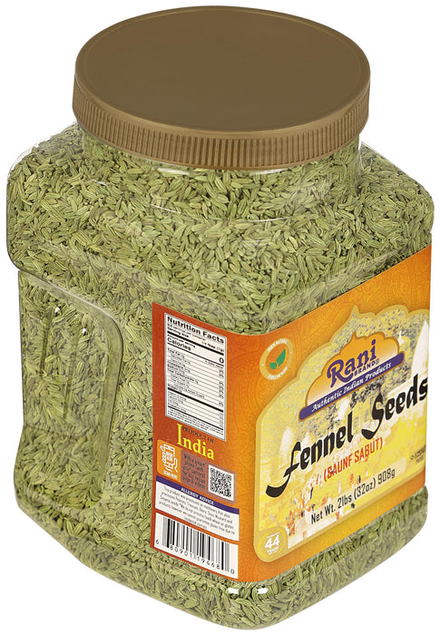 Rani Fennel (Saunf) Seeds Whole, Indian Spice 32oz (2lbs) 908g PET Jar ~ All Natural | Gluten Friendly | NON-GMO | Kosher | Vegan