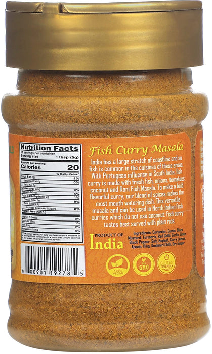 Rani Fish Curry Masala (14-Spice Curry Blend for Fish) 3oz (85g) PET Jar, Shaker Top ~ All Natural | Vegan | Kosher | Gluten Friendly | NON-GMO | Indian Origin