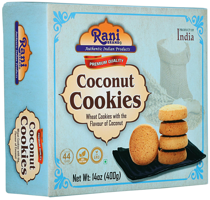 Rani Coconut Cookies (Wheat Cookies with the Flavor of Coconut) 14oz (400g) Pack of 3+1 FREE, Premium Quality Indian Cookies ~ Vegan | Non-GMO | Indian Origin