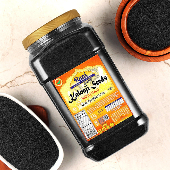 Rani Kalonji Seeds Whole (Black Seed, Black Cumin) Spice 80oz (5lbs) 2.27kg Bulk PET Jar ~ All Natural | Gluten Friendly | NON-GMO | Kosher | Vegan
