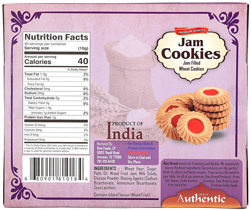 Rani Cookies Variety Pack of 4 (Atta Oats, Jam, Milk Elaichi, Coconut) 14oz (400g) each, Premium Quality Indian Cookies ~ Vegan | Non-GMO | Indian Origin