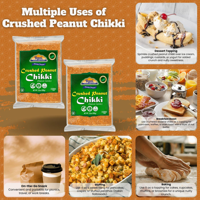 Rani Crushed Peanut Chikki (Indian Brittle Treat) {4 Available Packs}