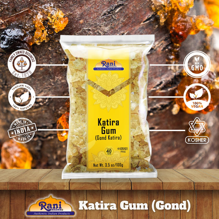 Rani Edible Gum Whole (Goonder Tragacanth Gum) 3.5oz (100g) ~ All Natural, Salt-Free | Vegan | No Colors | Gluten Friendly | NON-GMO | Kosher | Indian Origin