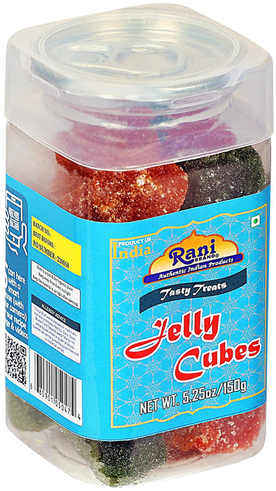 Rani Jelly Cubes 5.25oz (150g) Vacuum Sealed, Easy Open Top, Resealable Container ~ Indian Tasty Treats | Vegan | Gluten Friendly | NON-GMO | Indian Origin
