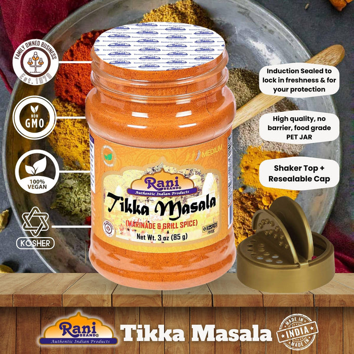 Rani Tikka Masala Indian 7-Spice Blend 3oz (85g) ~ All Natural, Salt-Free | Vegan | Kosher | No Colors | Gluten Free Ingredients | NON-GMO