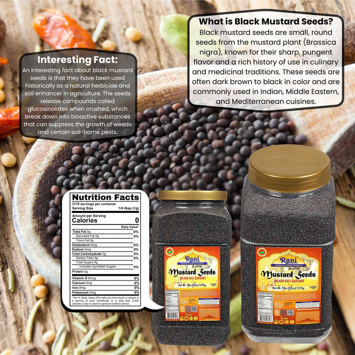 Rani Black Mustard Seeds Whole {10 Sizes Available}