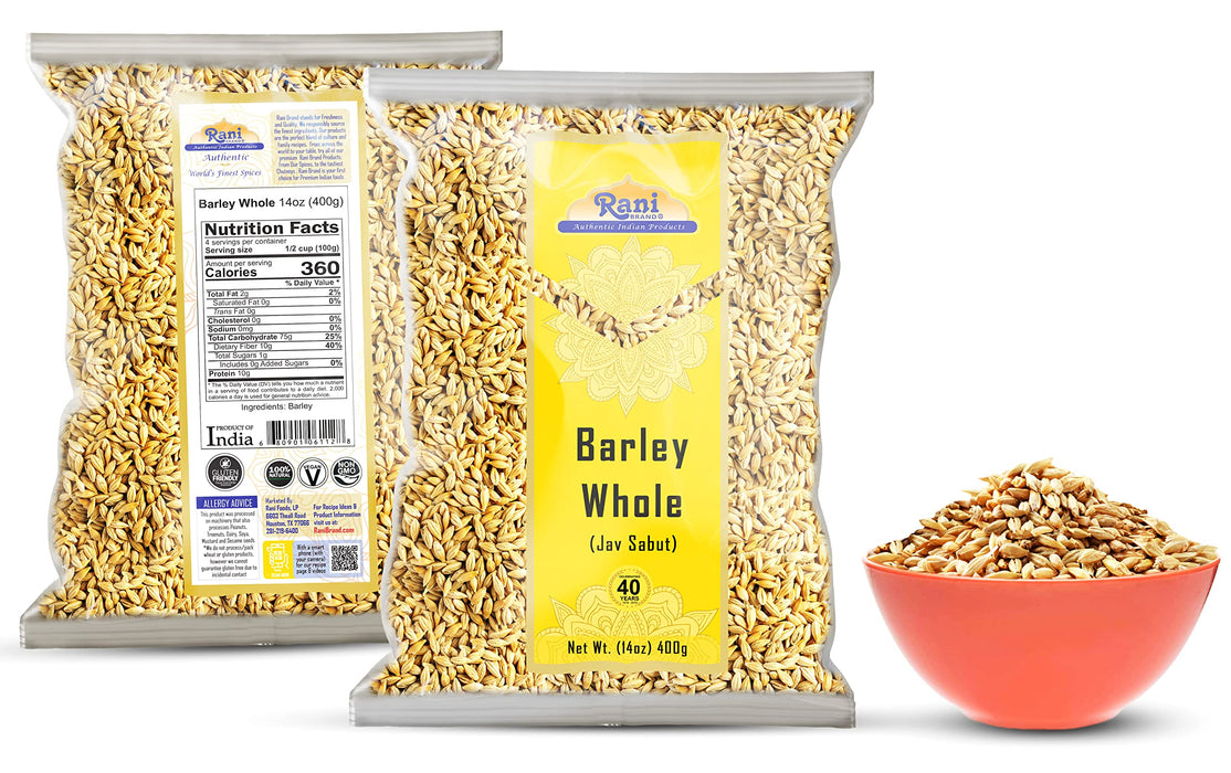 Rani Barley (Jav) Whole With Husk (Non-hulled) 14 oz (400g) ~ All Natural | Vegan | NON-GMO | Kosher | Indian Origin
