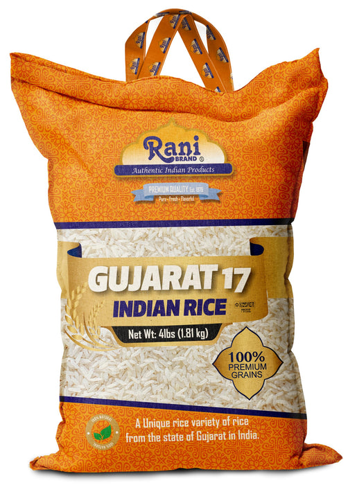 Rani Gujarat 17 Indian Rice 64oz (4lbs) 1.81kg Cloth Bag ~ All Natural | Gluten Friendly | Vegan | Kosher | Export Quality | Indian Origin