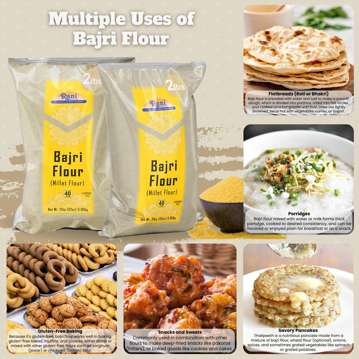 Rani Bajri Millet (Pearl Millet) 32oz (2lbs) 908g ~ All Natural | Vegan | Gluten Friendly | NON-GMO | Kosher | Indian Origin