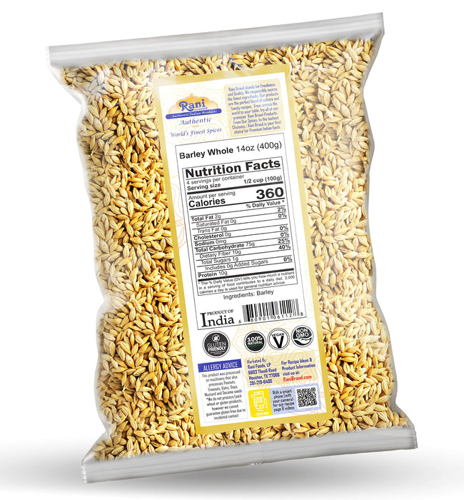 Rani Barley (Jav) Whole With Husk (Non-hulled) 14 oz (400g) ~ All Natural | Vegan | NON-GMO | Kosher | Indian Origin