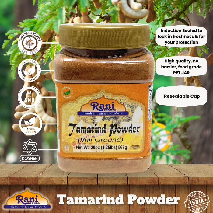 Rani Tamarind Powder (Imli) 20oz (1.25lbs) 567g PET Jar ~ All Natural| No Added Sugar/Salt | Vegan | Gluten Friendly | Kosher | NON-GMO | Indian Origin