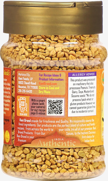 Rani Fenugreek (Methi) Seeds Whole 5oz (141g) PET Jar, Trigonella foenum graecum ~ All Natural | Vegan | Gluten Friendly | Non-GMO | Kosher