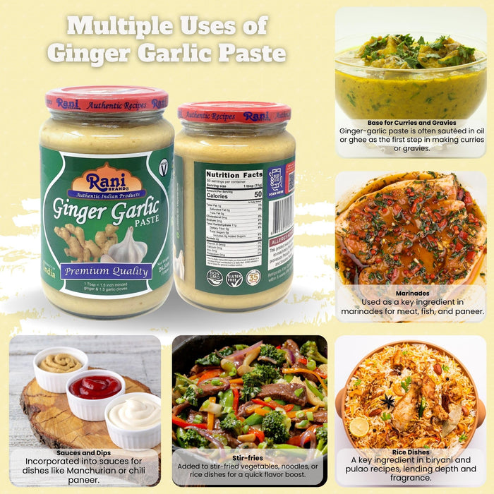 Rani Ginger Garlic Cooking Paste 26.5oz (750g) Glass Jar ~ Vegan | Gluten Free | NON-GMO | No Colors | Indian Origin