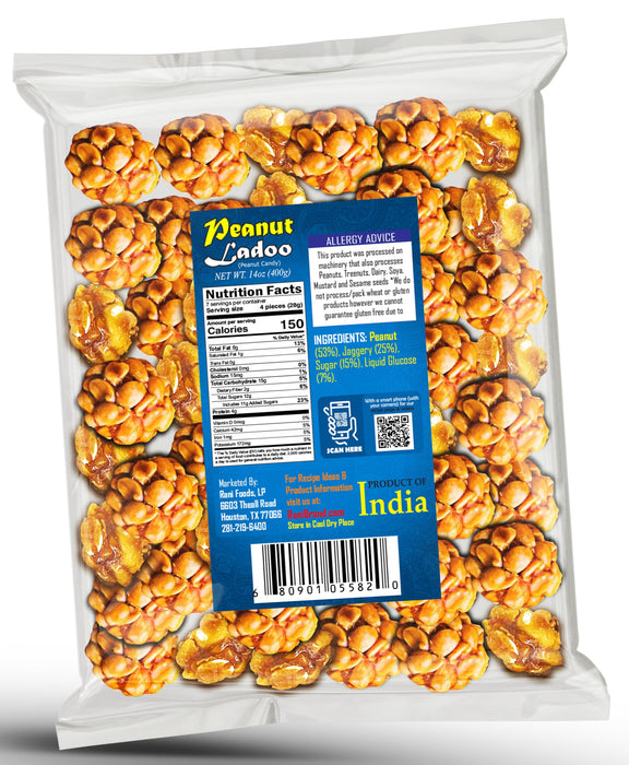 Rani Peanut Ladoo (Round Peanut Brittle Candy) 14oz (400g) ~ All Natural | Vegan | Kosher | No colors | Gluten Free Ingredients | Indian Origin