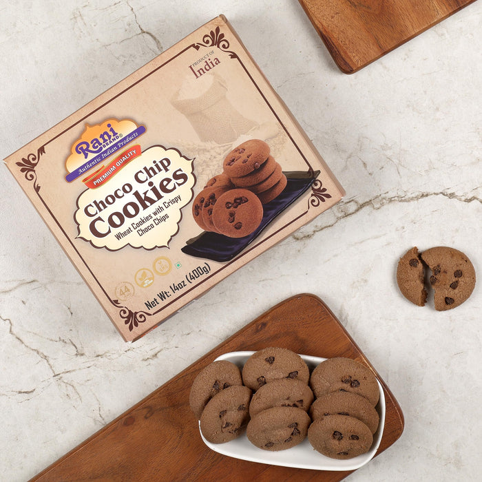 Rani Choco Chip Cookies (Wheat Cookies with Crispy Choco Chips) 14oz (400g) Premium Quality Indian Cookies ~ All Natural | Vegan | Non-GMO | Indian Origin