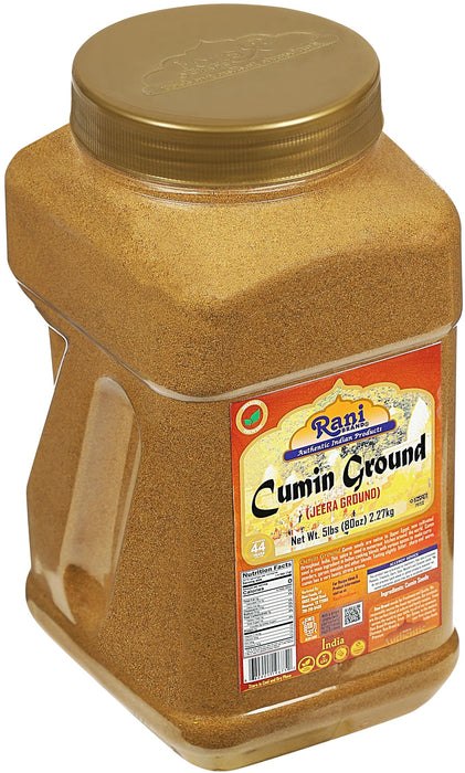 Rani Cumin Powder Spice (Jeera) 80oz (5lbs) 2.27kg Bulk PET Jar~All Natural, Salt-Free | Vegan | No Colors | Gluten Friendly | NON-GMO | Kosher | Indian Origin