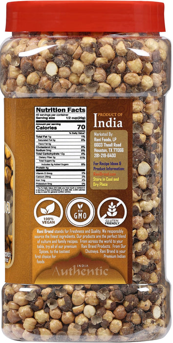 Rani Roasted Chana (Chickpeas) Plain Flavor 28oz (1.75lbs) 800g PET Jar ~ All Natural | Vegan | No Preservatives | Kosher | Gluten Friendly | Indian Origin | Great Snack, Ready to Eat