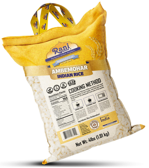 Rani Ambemohar Indian Rice 64oz (4lbs) 1.81kg Cloth Bag ~ All Natural | Gluten Friendly | Vegan | Kosher | Export Quality | Indian Origin