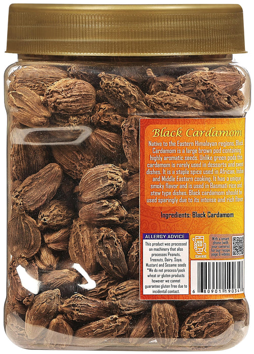 Rani Black Cardamom Pods (Kali Elachi) Whole Indian Spice 11oz (312g) PET Jar ~ Natural | Vegan | Gluten Friendly | NON-GMO | Kosher | Indian Origin