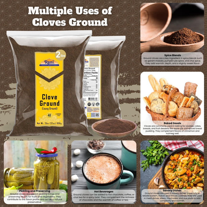 Rani Cloves Powder (Laung) Indian Spice 32oz (2lbs) 908g ~ All Natural, Gluten Friendly | Non-GMO | Kosher | Vegan | Indian Origin