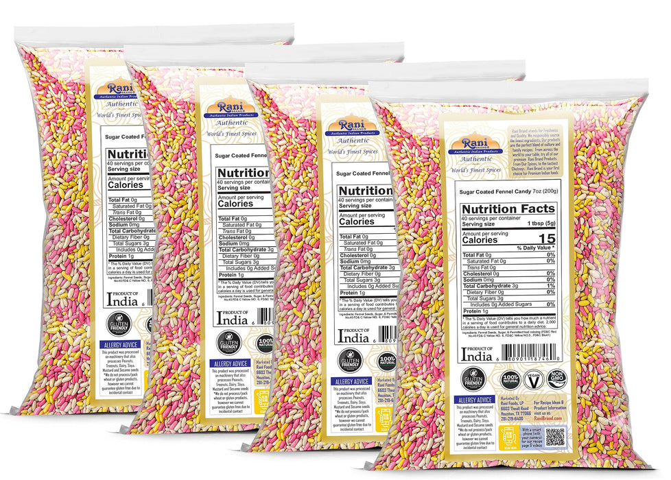 Rani Sugar Coated Fennel Candy 7oz 200g (Pack of 4, 28oz/800g total) ~ Indian After Meal Digestive Treat | Vegan | Gluten Friendly | NON-GMO | Kosher | Indian Origin (Copy)