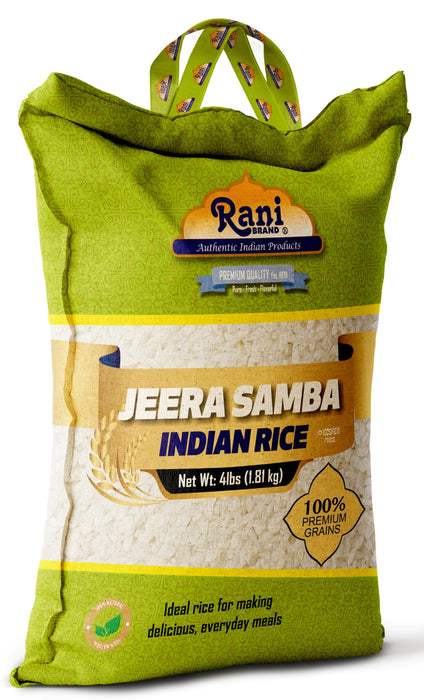 Rani Jeera Samba Indian Rice 64oz (4lbs) 1.81kg Cloth Bag ~ All Natural | Gluten Friendly | Vegan | Kosher | Export Quality | Indian Origin