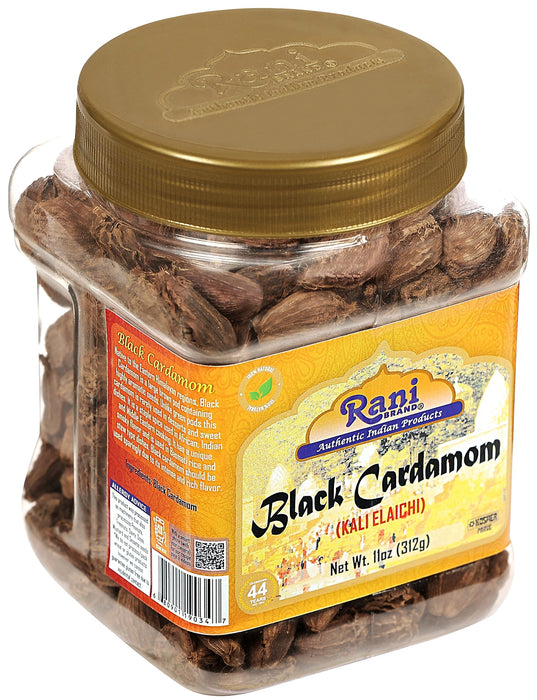 Rani Black Cardamom Pods (Kali Elachi) Whole Indian Spice 11oz (312g) PET Jar ~ Natural | Vegan | Gluten Friendly | NON-GMO | Kosher | Indian Origin